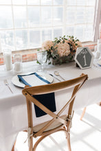 Load image into Gallery viewer, Hexagon Gold White Mirror Table Number Frame Boho