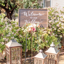 Load image into Gallery viewer, Welcome wedding sign - bride and groom names and wedding date - bridal shower - DECAL ONLY