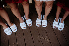Load image into Gallery viewer, Personalized Bride slippers, wedding slippers, bridesmaid slippers, bridesmaid gifts