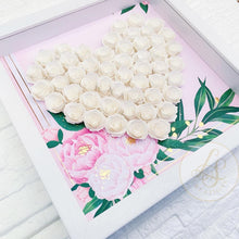 Load image into Gallery viewer, Personalized Elegant Heart Paper Flower Shadow Box - Wedding, Engagement, Mother’s Day gift -  10.5 x 10.5 frame