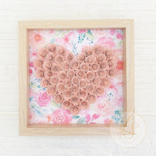 Load image into Gallery viewer, Personalized Elegant Heart Paper Flower Shadow Box - Wedding, Engagement, Mother’s Day gift -  10.5 x 10.5 frame