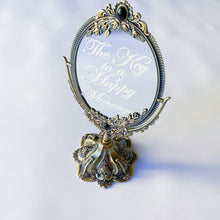 Load image into Gallery viewer, Key to a Happy Marriage - Vintage Mirror Wedding Sign - Baroque Ornate
