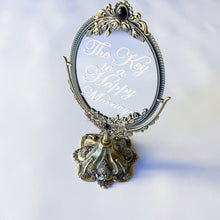 Load image into Gallery viewer, Key to a Happy Marriage - Vintage Mirror Wedding Sign - Baroque Ornate