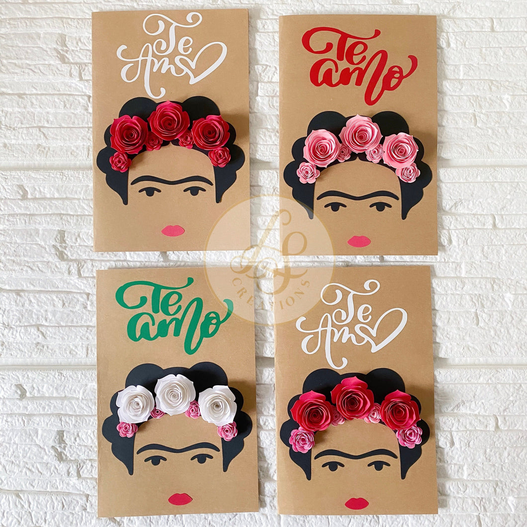 Frida Kahlo Inspired Handmade Cards - birthday, Feliz Cumpleanos, Te Amo