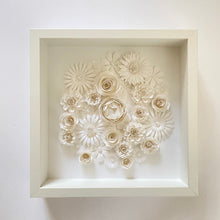 Load image into Gallery viewer, Personalized Elegant Paper Flower Shadow Box - Wedding, Engagement, Mother’s Day gift - 10.5 in x 10.5 in frame