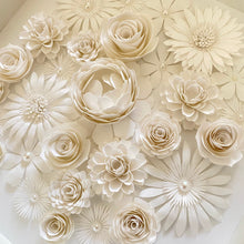 Load image into Gallery viewer, Personalized Elegant Paper Flower Shadow Box - Wedding, Engagement, Mother’s Day gift - 10.5 in x 10.5 in frame