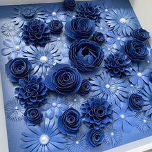 Load image into Gallery viewer, Personalized Elegant Paper Flower Shadow Box - Wedding, Engagement, Mother’s Day gift - 10.5 in x 10.5 in frame