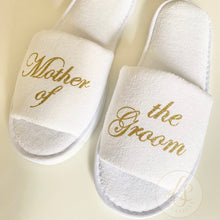 Load image into Gallery viewer, Personalized Bride slippers, wedding slippers, bridesmaid slippers, bridesmaid gifts
