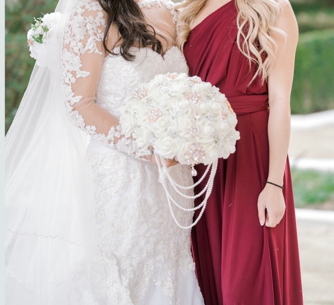 Elegant Brooch Wedding Bling Bouquet - Bride