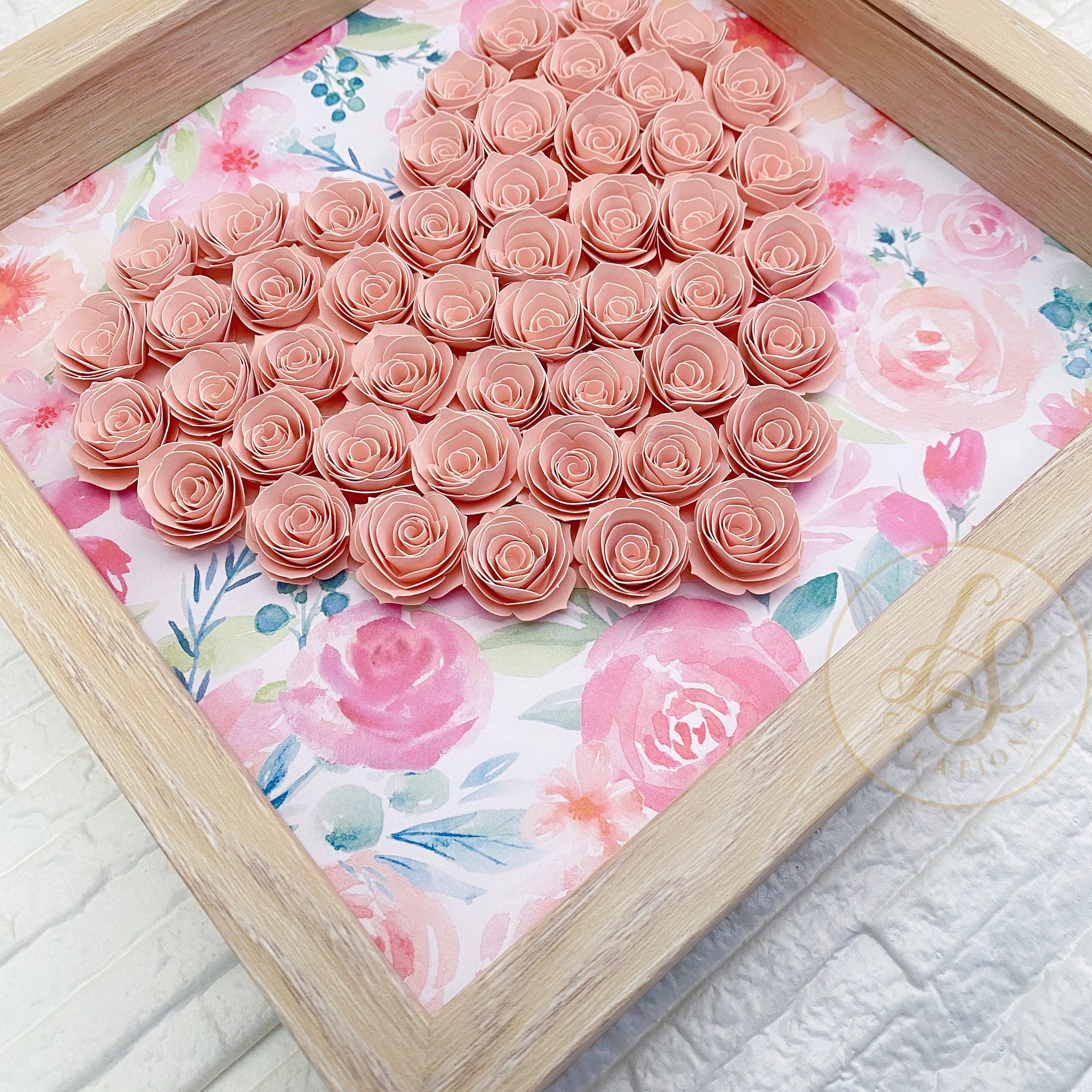 Custom shops Paper Flower Shadow Box