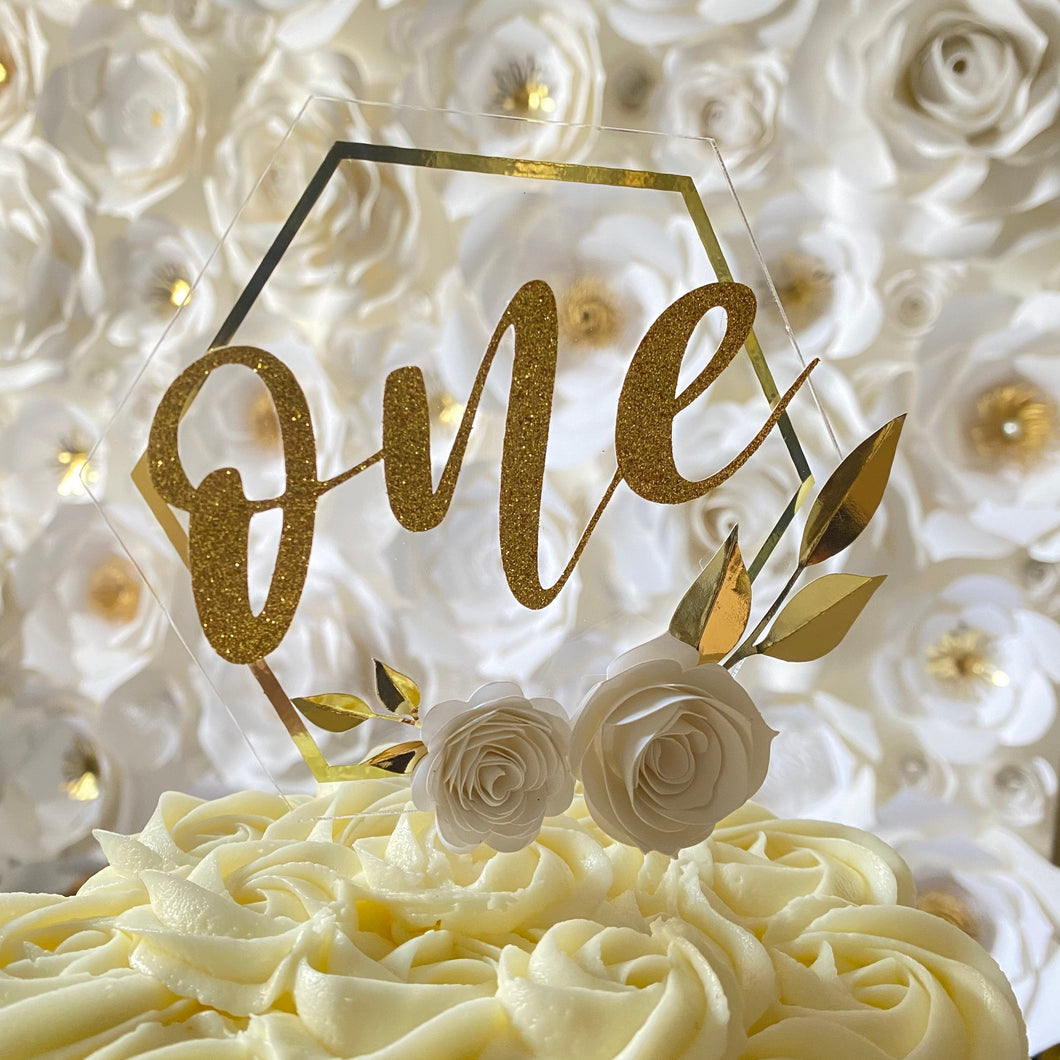 Elegant Personalized Custom Cake Topper - Wedding cake, birthday cake, anniversary cake
